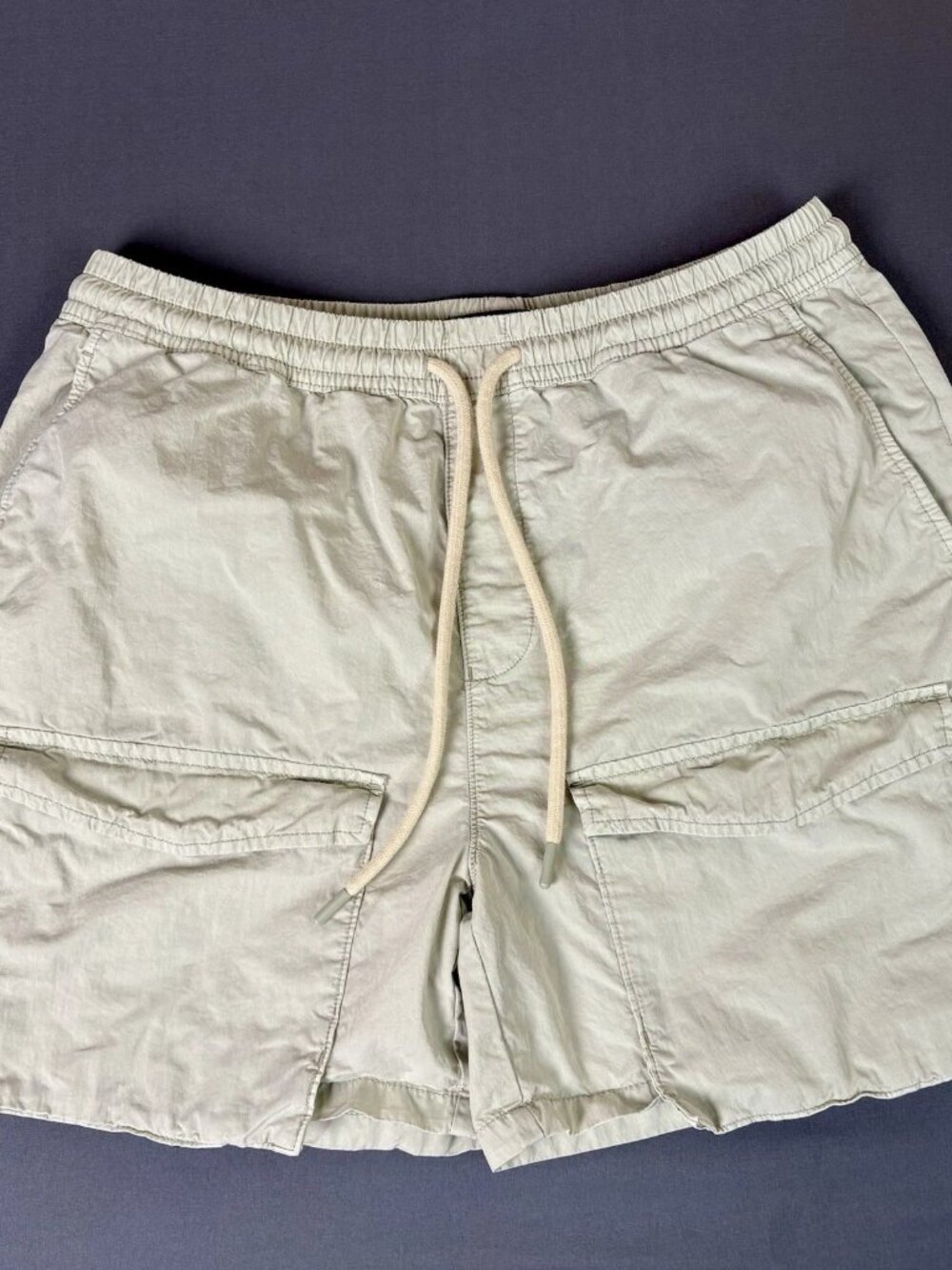 Zara Mens Cargo Shorts Large Drawstring Stretch Waist